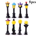 thumbnail image 1 of 8PCS Noël Micro Paysage Rue Lampe Artisanat Miniature Fée Jardin Ornement, 1 of 9