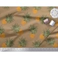thumbnail image 3 of Soimoi Brown Modal Satin Fabric Pine Fruits Print Fabric by Yard 42 Inch Wide, 3 of 3