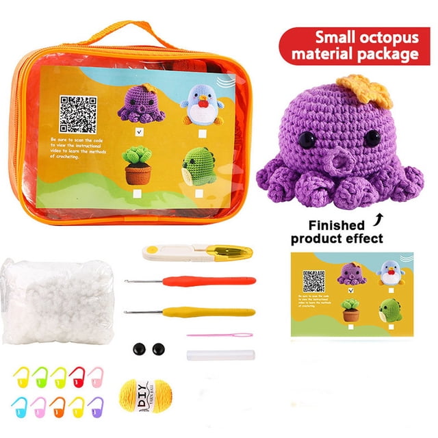 YOPTOP Crochet Kit for Beginners Crochet Animals Kit for Adult Knitting Starter Kit for Kids Crochet Starter Kit for Beginners,b