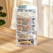 TOUMENY Desktop Organizer, Multi Compartment Storage Box for Office Desk, Jewelry Cosmetics Stationery Drawer Organizer