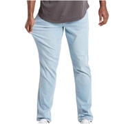 Lovzfmll Men's Jeans, Casual Trousers with Elastic Waist & Pockets, Tapered Full Length Denim Pants, Comfort Fall Clothes