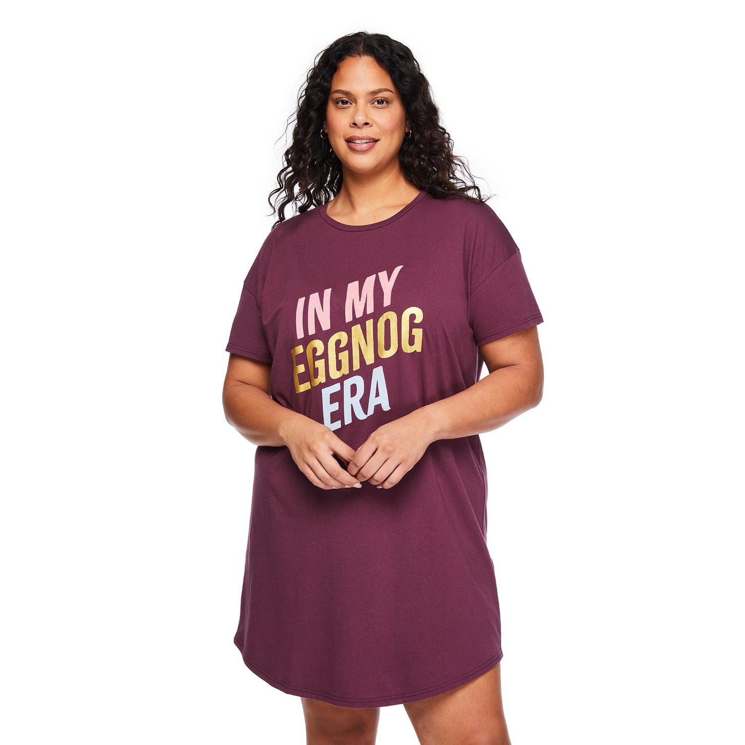 Chemise de nuit à encolure ras du cou George Plus pour femmes