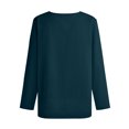 thumbnail image 4 of Yuyuzo Long Sleeve Shirts for Men Cotton Linen Notch V Neck Solid Color Casual Fall Winter Basic Tops, 4 of 5