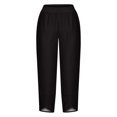 thumbnail image 4 of Women's Summer Comfortable Loose Wide Legged Fashion Solid Color Capris RXIRUCGD Marron, Taille: 3TG, 4 of 5