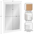 thumbnail image 2 of Kate and Laurel Whitley Traditional Framed Wall Mirror, 24 x 34, White, Coastal Rectangle Bathroom Mirror with Transitional Profile and Beveled Edge Design, 2 of 8
