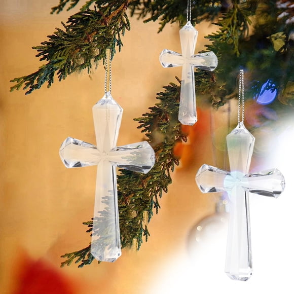 Meitianfacai Décorations de Noël Liquidation Croix Transparentes Pendentif de Noël Nouveaux Créatifs Cadeau de Noël Décoration de Noël