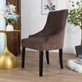 thumbnail image 2 of Amdohai Chair Cover Velvet Chair Slipcovers Removable Washable Soft Dining Chair Protector Cover Coffee Color, 2 of 8