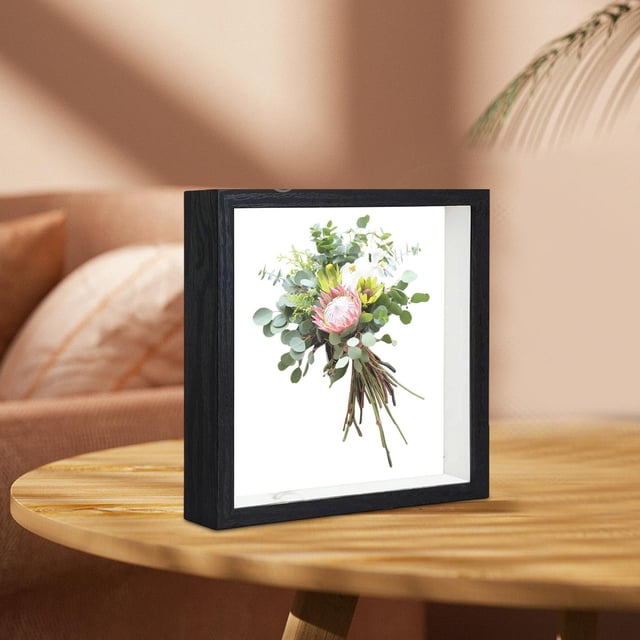 Shadow Box Picture Frame Dried Flowers Frame Dried Flower Display Box Shadow Boxes Display Cases for Bouquet Memorabilia Flowers Keepsake Black