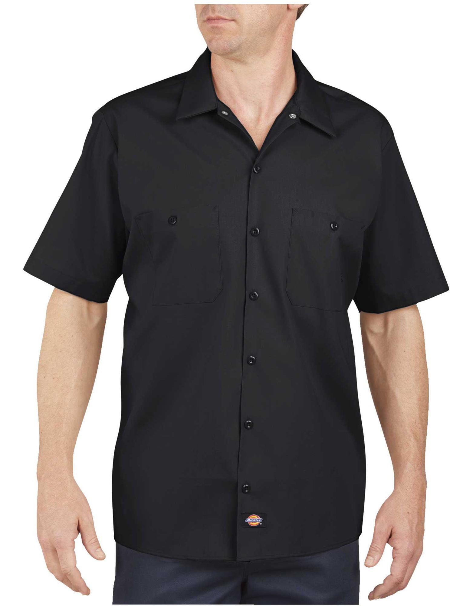 Dickies Mens Industrial Short Sleeve Work Shirt, LT, Black