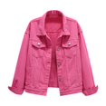 thumbnail image 1 of 2025 Manteau Long en Denim Uni Coloré Décontracté pour Femmes Grande Taille Grande Poche Bouton Manches Roulées Veste Utilitaire Manteau en Denim Veste en Jean Courte et Longue pour Femmes, 1 of 7