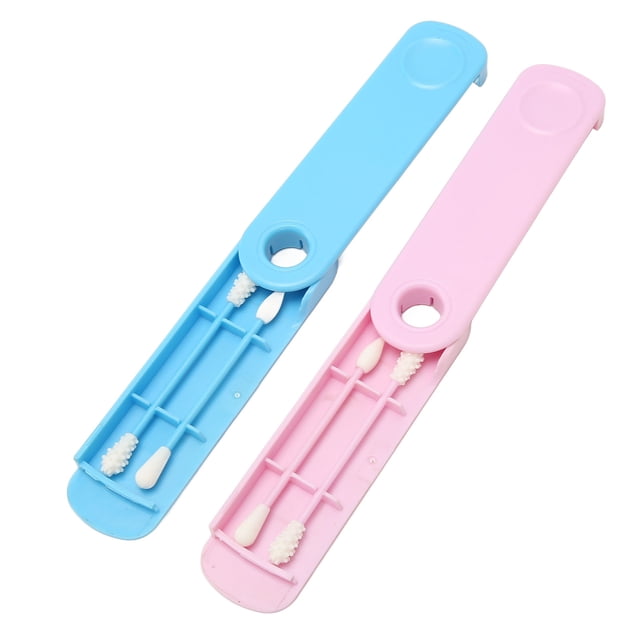 Cotton Buds, Makeup Cotton Swabs 2 Sets Easy To Clean with Dustproof Box for Travel for Dressing Room