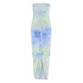 thumbnail image 5 of BLVB Plus Size Summer Cocktail Dresses for Women Off the Shoulder Ruched Long Dress Split Party Club Beach Sundress, 5 of 5