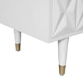 thumbnail image 2 of Table de chevet géométrique à deux tiroirs, blanc, 2 of 7