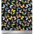 thumbnail image 1 of Soimoi Black polyester Crepe Fabric Colorful Butterfly Fabric Prints By Yard 52 Inch Wide, 1 of 5