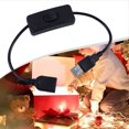 thumbnail image 3 of Câble USB de 30 cm avec Interrupteur Marche/arrêt - Câble d'Extension Mâle vers Femelle pour DEL, 3 of 3