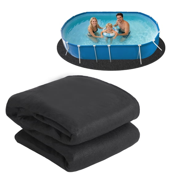 Doublure de Piscine – Géotextile Robuste pour Piscines hors Terre – Non Tissé – Barrière Écologique contre les Mauvaises Herbes – Résistant aux Perforations et aux Déchirures – Prolonge la Durée de Vie de la Doublure – Forme : Ovale, Taille : 16x32 Pieds