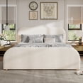 thumbnail image 1 of Noble House King Size Linen Upholstered Platform Bed, Beige, 1 of 8