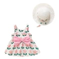 thumbnail image 5 of Robes pour Bébé Fille Sans Manches, Robes Tutu, Robe d'Été pour Filles avec Chapeaux, 2 Pcs, Robe de Fête pour Tout-Petit 90/8, 5 of 5