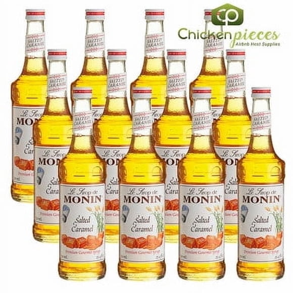 Monin Premium Salted Caramel Syrup – Rich Caramelized Sugar Depth & Pure Sea Salt Accent, 750 mL (25.36 oz) Glass Bottle – Professional 12/Case Bulk Pack