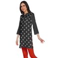 thumbnail image 2 of Moomaya Robes Tuniques Courtes en Poly-Crêpe pour Femmes Kurti Imprimé Mini Tenue d'Été, 2 of 5