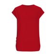 thumbnail image 3 of Plebaso T-shirts Décontractés pour Femmes d'Été à Manches Courtes Style Cap, Col Rond, Couleur Unie, Coupe Ample, T-Shirt Basique pour Femmes, 3 of 7