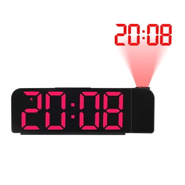 EGNMCR Projection Digital Alarm Clock For Bedroom Colorful LED Alarm Clock For Bedrooms With 12/24H Snooze Mirror LED Alarm Clock Alarm clock