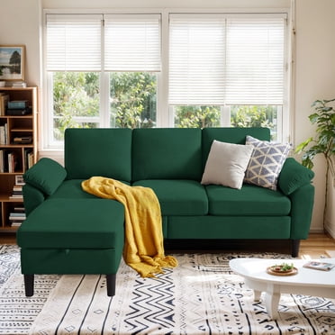 Soscana Sectional Sofa Couch with Storage Ottoman,Modern 3 Seat L Shaped Sofa and Couches for Living Room Apartment Studio Office