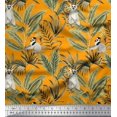 thumbnail image 1 of Soimoi Polyester Crepe Fabric Leaves & Lemur Animal Decor Fabric Printed Yard 52 Inch Wide, 1 of 3