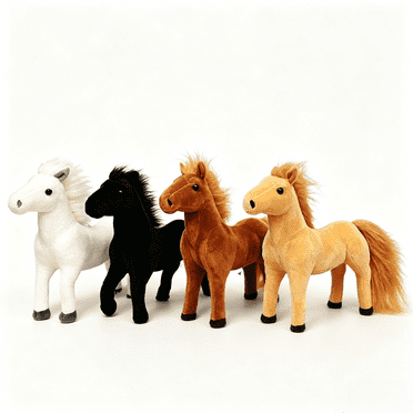 Jouets en Peluche Chevaux de Simulation en Vrac, Couleur Unie, Poupée Animal en Peluche, Jouet Cheval Doux et Réaliste, Cadeau d'Anniversaire pour Enfants, Déco Maison