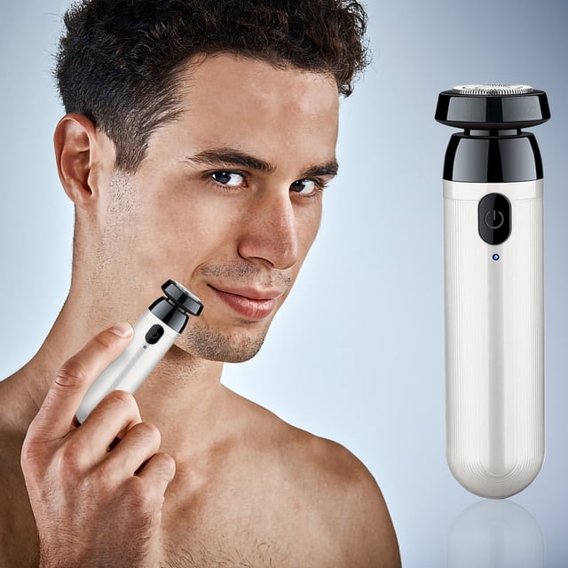 EGNMCR Rasoir Électrique Portable - Rasoir Rechargeable USB avec Tondeuse Compacte Sans Fil à Recharge Rapide pour Nez et Moustache, pour Usage Humide et Sec un Rasoir