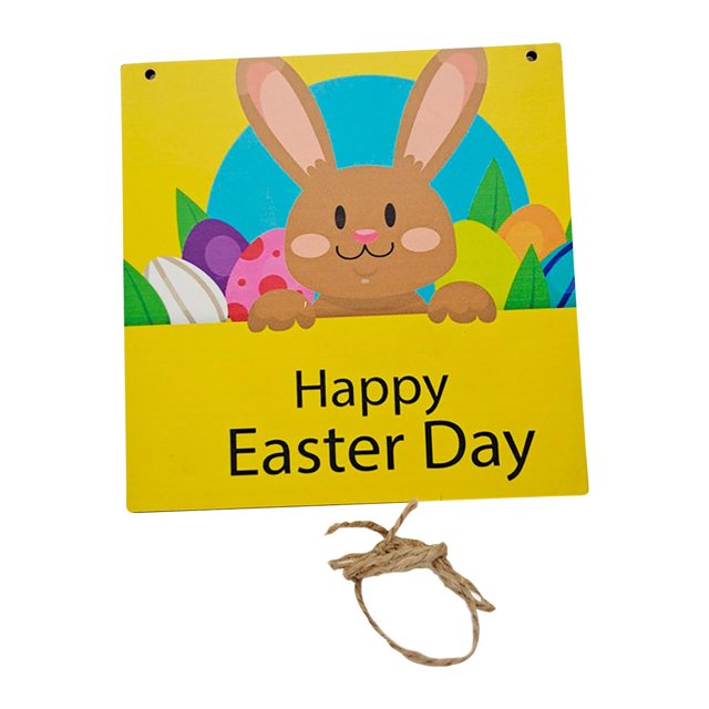 Pancarte Suspendue Rustique en Bois avec Lapin de Pâques, Plaque Décorative de Style Ferme pour Fête des Fêtes et Présentation Saisonnière à la Maison