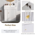 thumbnail image 3 of Homy Casa Modern 21.6 Inch Wall-Mounted Bathroom Vanity Cabinet with Ceramic Basin - Left Storage, White, 3 of 6
