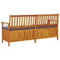 thumbnail image 3 of vidaXL Storage Bench with Cushion 170 cm Solid Wood Acacia, 3 of 5