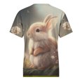 thumbnail image 5 of EGNMCR Easter Chemises pour Femmes Chemises Imprimé Easter Femme T-shirt Décontracté T-shirt Imprimé Easter Col Rond Manches Courtes Chandail Blouse Hauts T-Shirts pour Femmes, 5 of 5