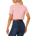 thumbnail image 3 of INSPIRE CHIC Veste en Denim Courte pour Femme à Manches Courtes, devant Boutonné, Veste en Jean Rose G, 3 of 6
