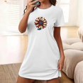 thumbnail image 2 of Birdeem Chemises de Nuit pour Femmes Chemise de Nuit Courte Surdimensionnée pour Femmes Robe Imprimée à Col Rond et Manches Courtes, 2 of 12
