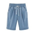 thumbnail image 1 of UPPADA Mes Commandes Passées Récemment par Moi Shorts en Lin pour Femmes Bermudas Extensibles Taille Élastique Shorts en Molleton Longueur Genou Short Pantalon Shorts Cargo Athlétiques Shorts Taille Haute Femmes, 1 of 2