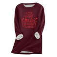 thumbnail image 2 of Chandails à Capuchon pour Adolescentes Mode Féminine Impression de Noël Manches Régulières Hiver Vacances Décontracté Manches Courtes Col Rond Chemise Hauts Tenues de Vacances d'Hiver pour Femmes en Liquidation, 2 of 5