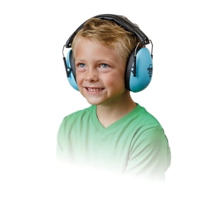 Hush Gear Le bruit annule les écouteurs pour enfants Protection de l'oreille Armes - 28.6dB Réduction du bruit pour la protection des oreilles des tout-petits - Ajustable, rembourré, confortable pour les enfants, bleu