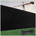 thumbnail image 1 of ColourTree 6' x 50' Black Fence Privacy Screen Windscreen Cover Fabric Shade Tarp Netting Mesh Cloth - Commercial Grade 170 GSM - Cable Zip Ties Included - We Make Custom Size, 1 of 8