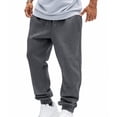 thumbnail image 4 of Pantalon Gris Foncé Froncé Jambe Droite Uni à Revers Jambe Entraînement Gym Décontracté Extensible Course Pantalon pour Hommes Été Automne Pantalon Hommes 2025 Vêtements Mode Coupe Régulière Concert Country S, 4 of 9