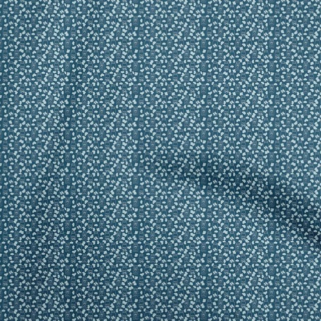 oneOone Viscose Chiffon Teal Blue Fabric Random Sewing Craft Projects Fabric Prints By Yard 42 Inch Wide
