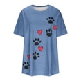 thumbnail image 3 of RKSTN Blouses pour Femmes Été Col Rond T-shirts Imprimés Mode Confortable Ample Décontracté Blouses Féminines Tops, 3 of 4