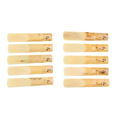 Lot de 10 Anches de Clarinette, Anches de Clarinette en Plastique de Force Si Plat 2,5 avec Étui en Plastique