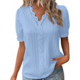 thumbnail image 1 of B91xZ Women's Color Block Tunic Tops Short Sleeve Round Neck Shirts Basic Tee,BU1 XXL, 1 of 5