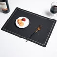 thumbnail image 1 of Birdeem Placemats,Double-Sided Leather Washable Heat Resistant Placemats with Coasters Waterproof Oil-Proof Wipeable Place Mats for Kitchen Table Dining Patio Indoor Outdoor Table Mats-Gray,12X17In, 1 of 6