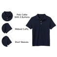 thumbnail image 3 of 5-Pack School Uniform Tagless Polo Tshirt for Little Boys & Big Boys, 3 of 7