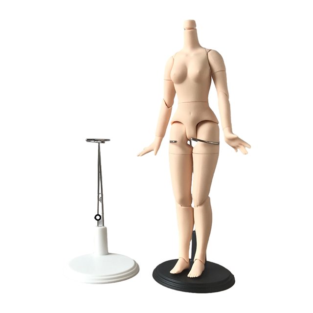 Becaristey Blanc Réglable Poupée Stand Must-Have pour Chaque Collectionneur de Poupée Large Application Plastique L 22cm