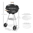 thumbnail image 3 of Outsunny Portable Charcoal BBQ Grill, Outdoor Camp Cooker w/ Wheels, 3 of 10