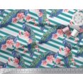 thumbnail image 3 of Soimoi Rayon Fabric Stripe,Floral & Peacock Bird Decor Fabric Printed Yard 56 Inch Wide, 3 of 3